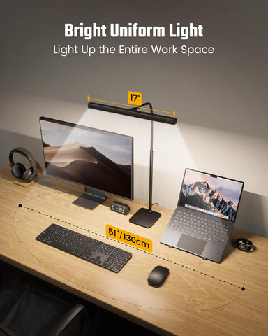 The gooseneck offers flexible positioning for precise desk lighting.