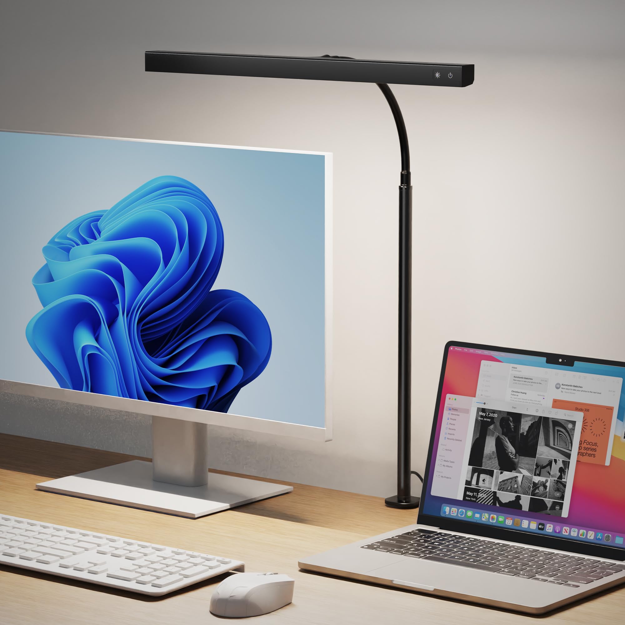 SUPERDANNY LED Desk Lamp ideal for study or workbench with glare-free light.