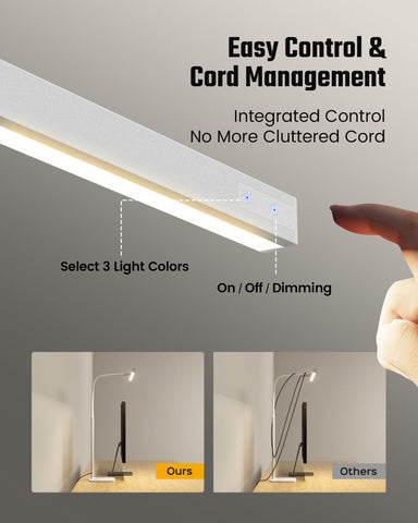 SUPERDANNY LED Desk Lamp touch controls enable quick, clutter-free brightness adjustments.