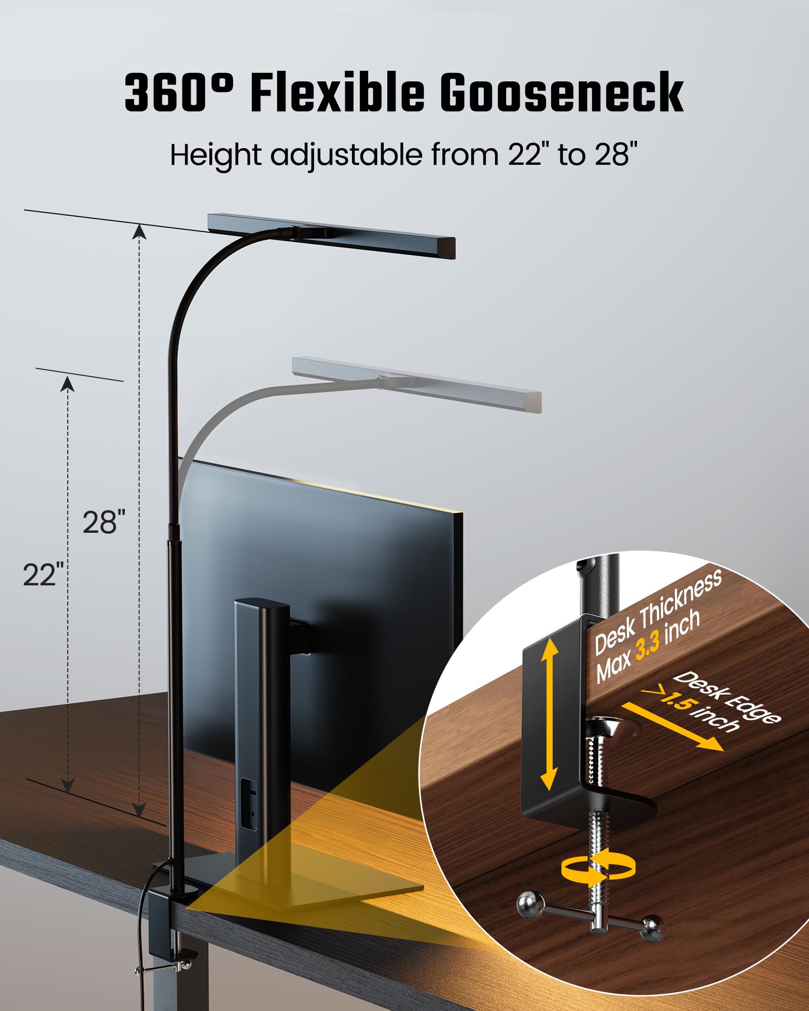 SUPERDANNY LED Desk Lamp includes USB power adapter for convenient charging.