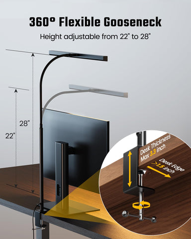 SUPERDANNY LED Desk Lamp includes USB power adapter for convenient charging.