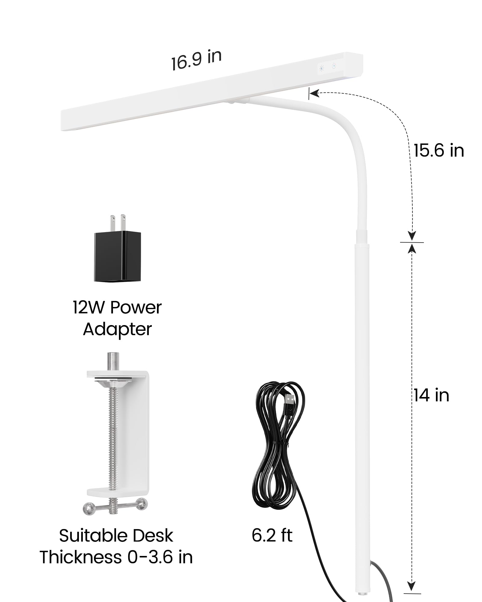 USB power adapter included for flexible powering on SUPERDANNY lamp.