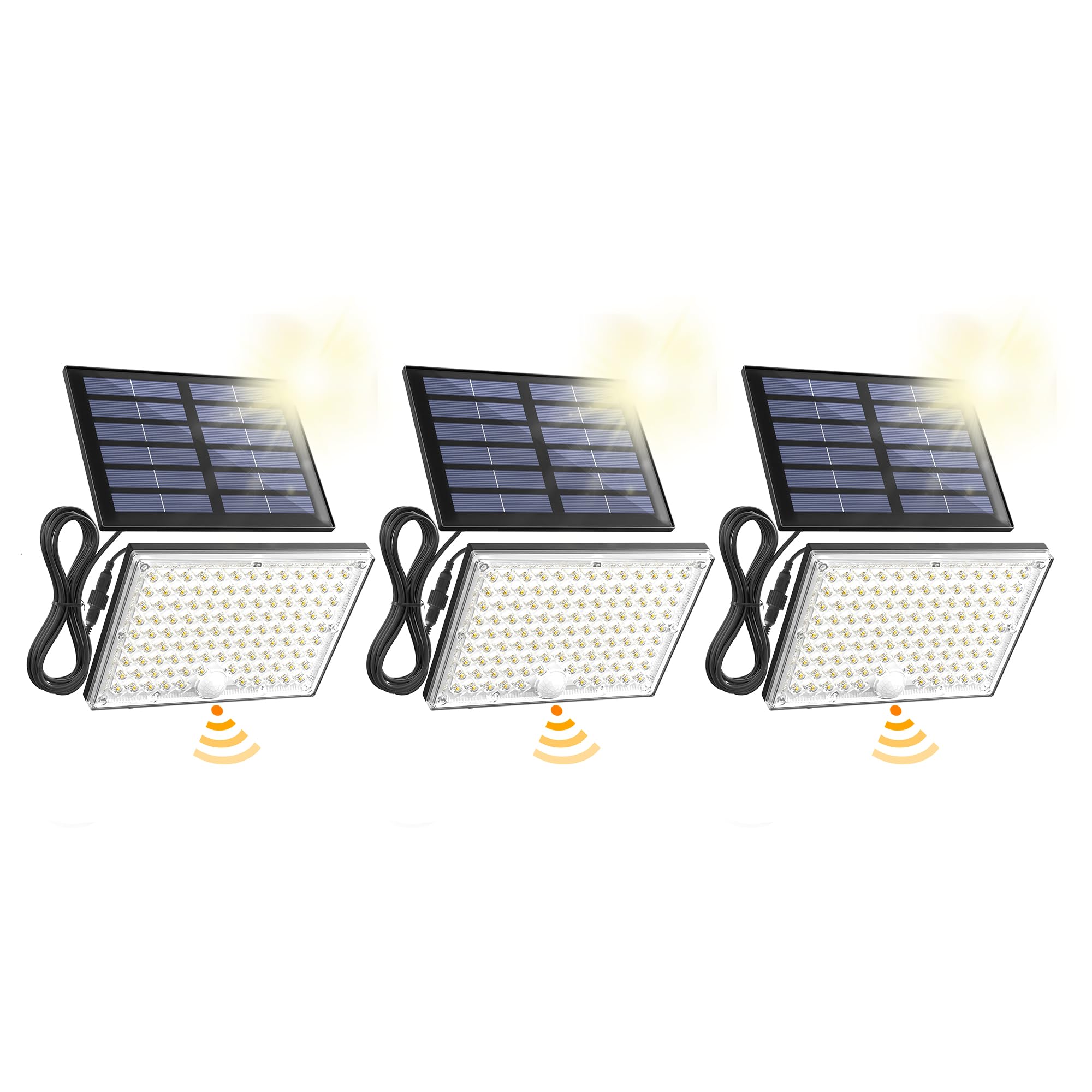 SUPERDANNY solar outside lights illuminate wide areas with 113 LEDs for bright garden security.
