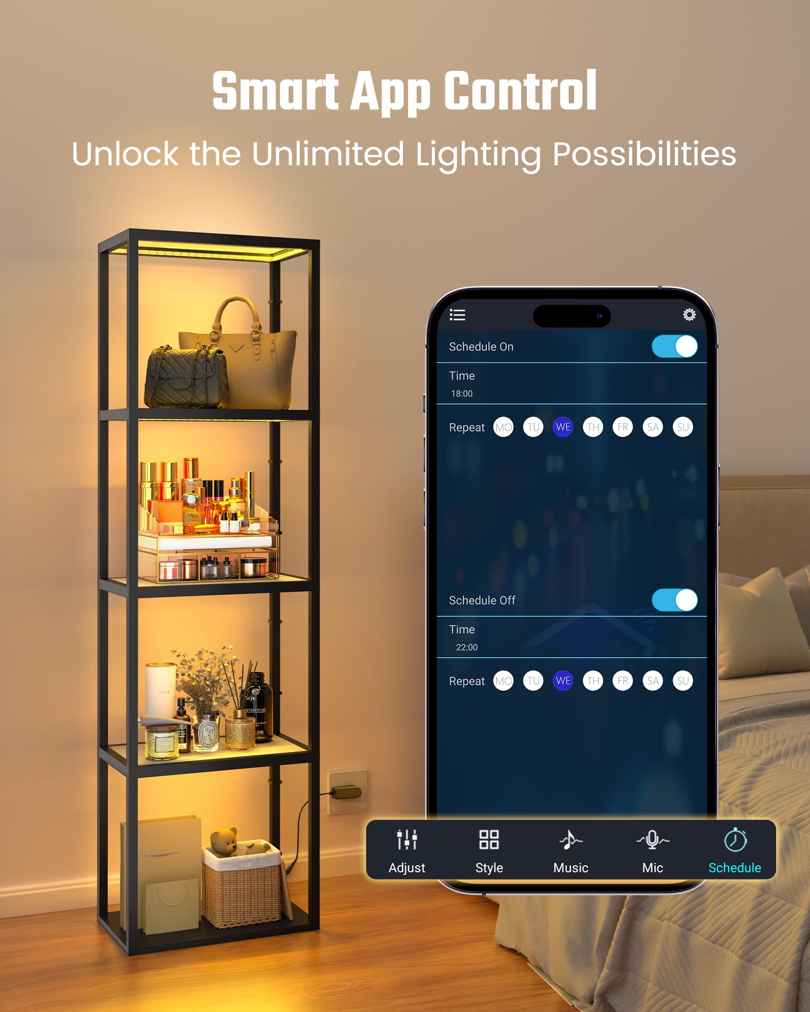 SUPERDANNY tempered-glass-shelves evenly illuminate heavier collectibles.