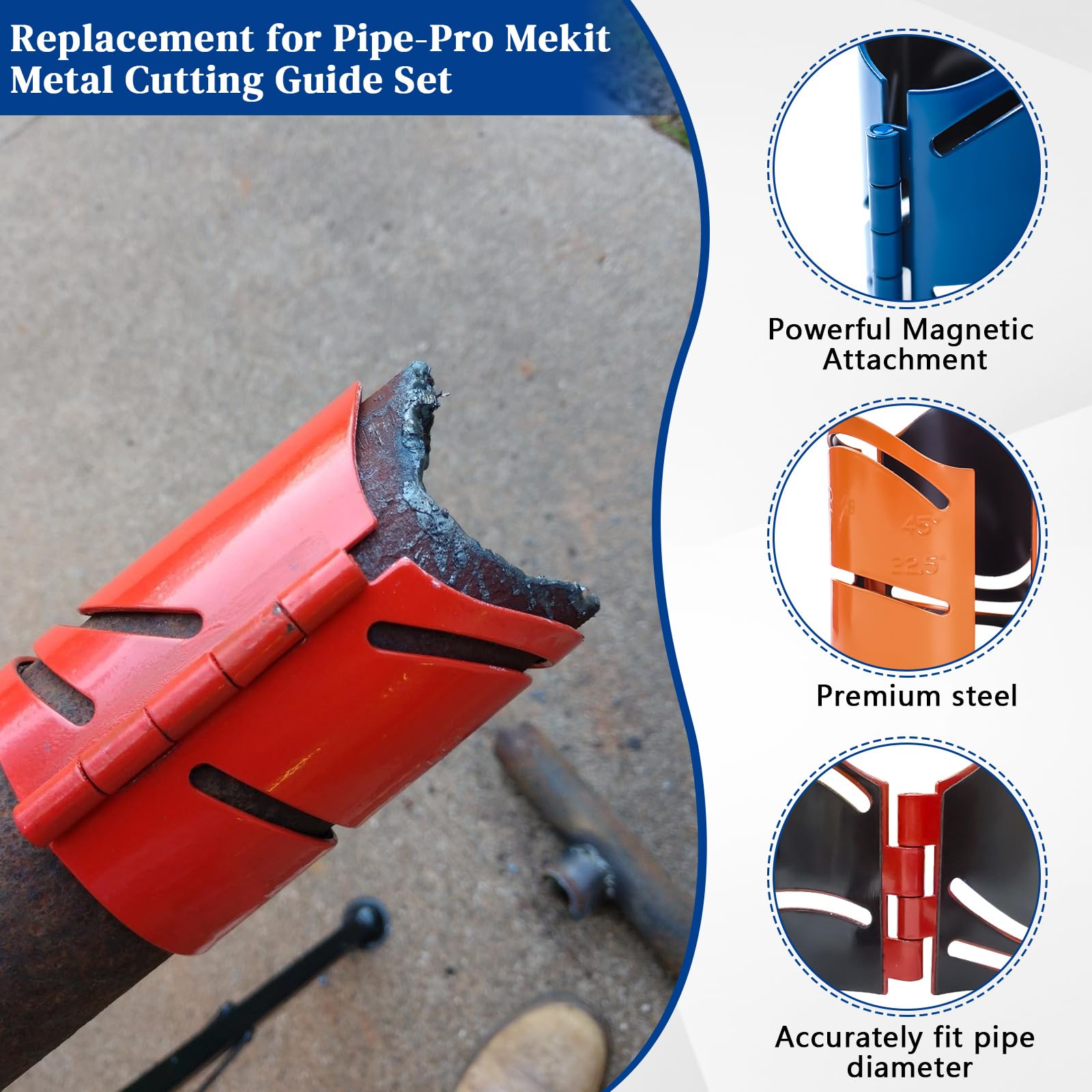 SuperDi magnetic attachment stabilizes the pipe during cutting.