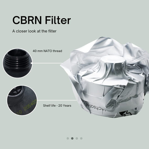 Easy breathing design of the Supergum 40mm CBRN filter