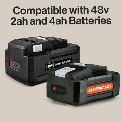 SuperHandy 48V charger shows compact design ready for mobility tool setups