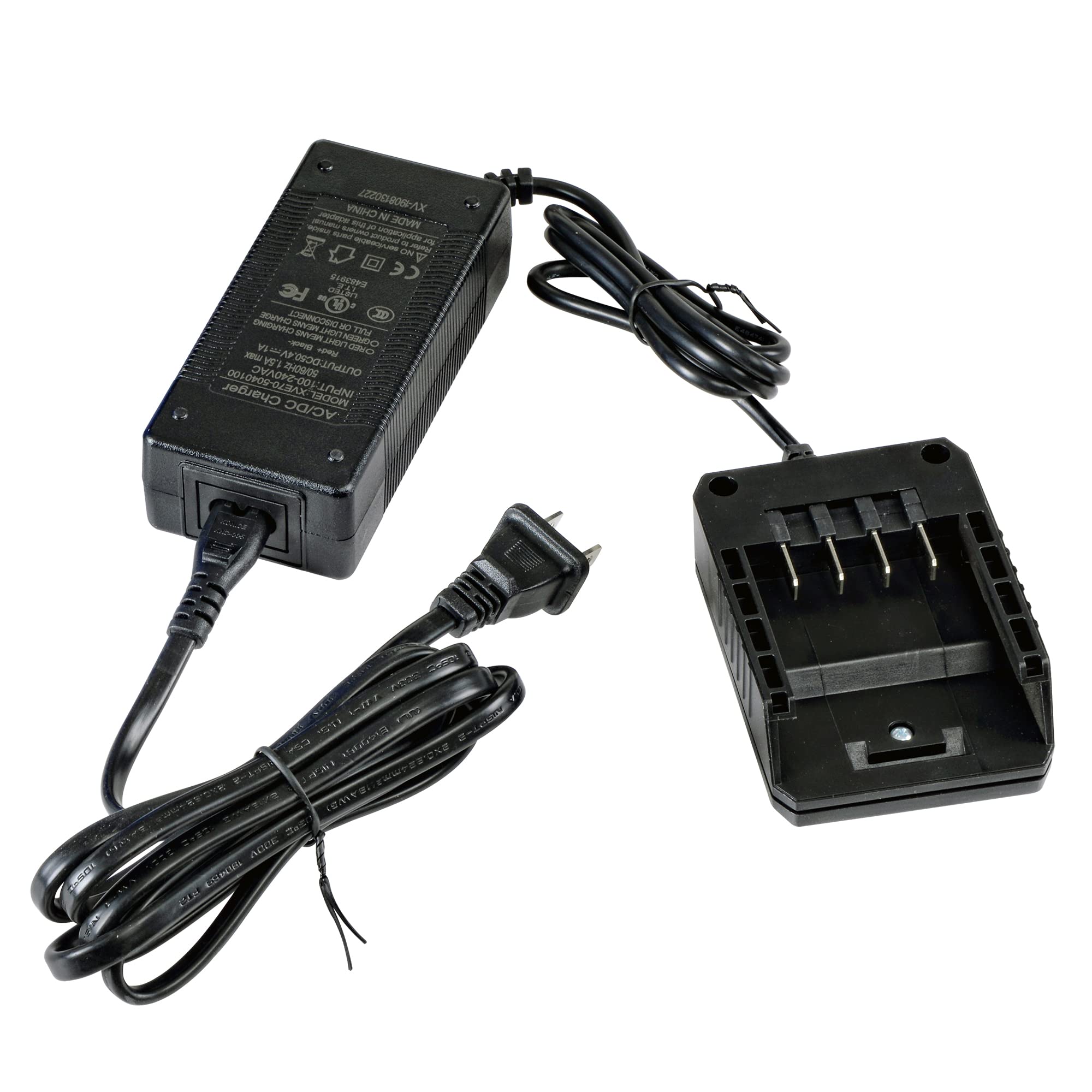 SuperHandy charger side view showing rugged housing and compact profile for easy storage