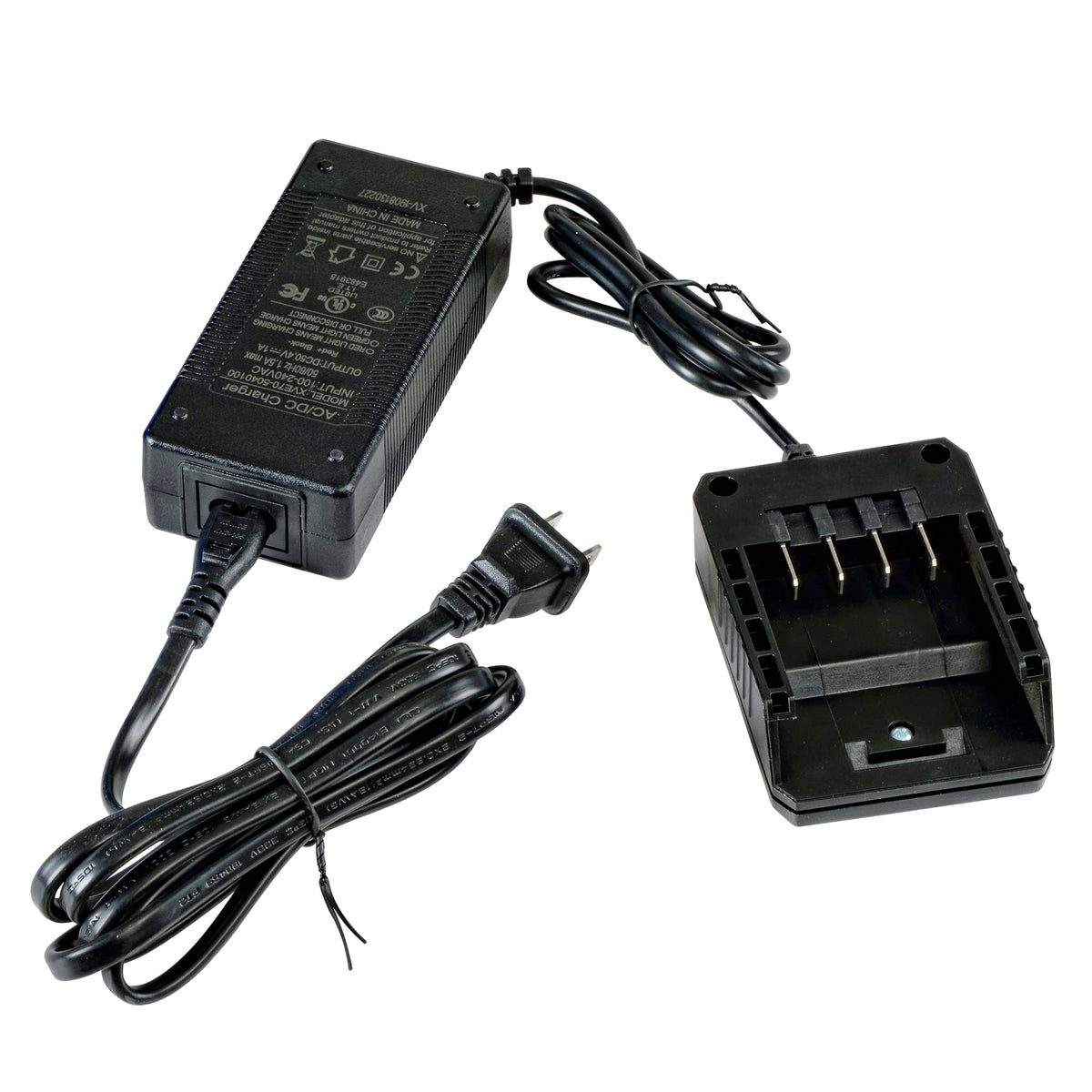 SuperHandy charger side view showing rugged housing and compact profile for easy storage