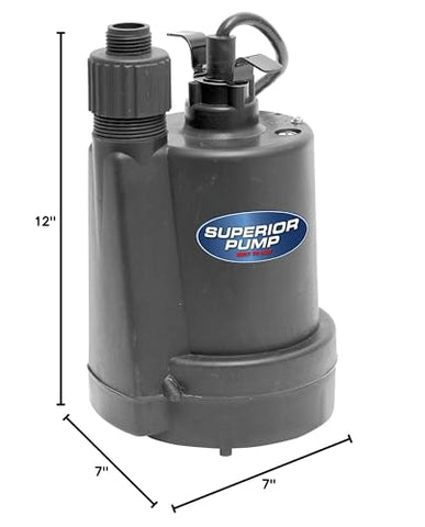 Superior Pump 91250 in-use for basement or outdoor water transfer scenarios