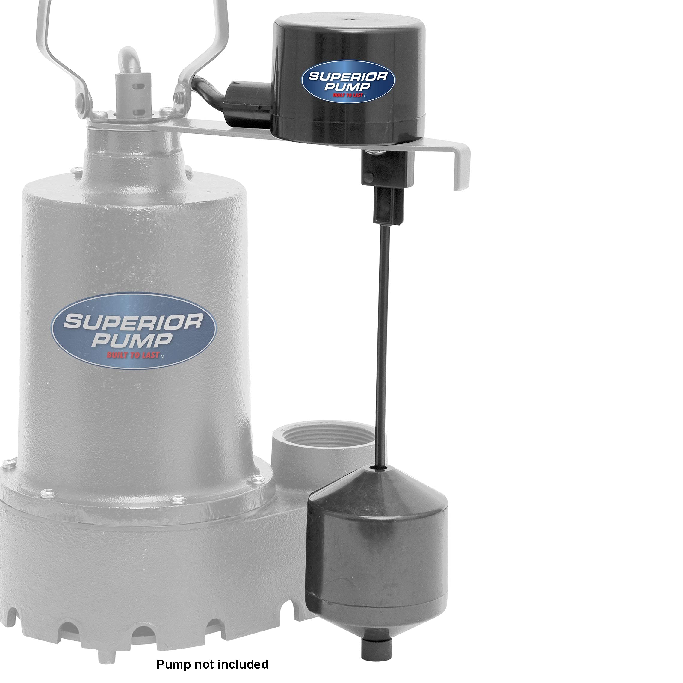 Superior Pump 92010 vertical float switch clamp view, non-mercury activation