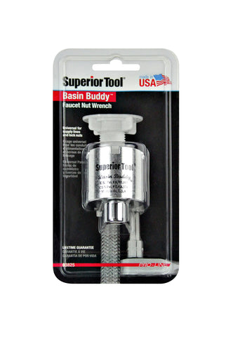 Superior Tool Basin Buddy universal nut wrench for metal, PVC, and plastic nuts