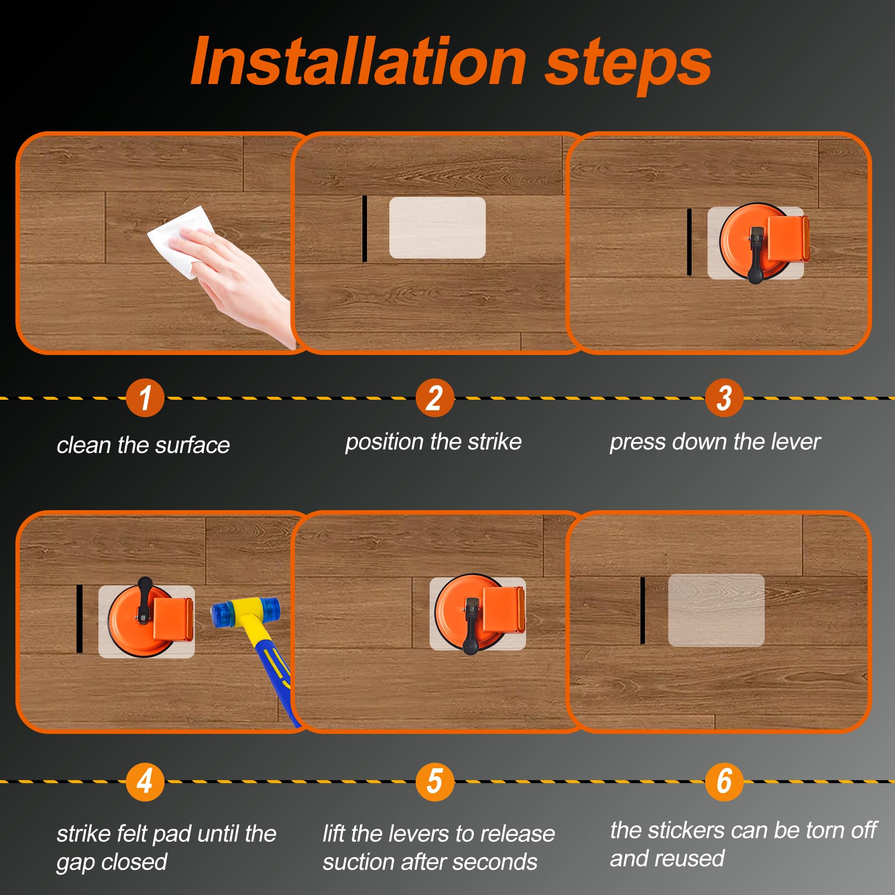 Superjackwang Floor Gap Fixer clearly eliminates gaps for a smoother floor surface.