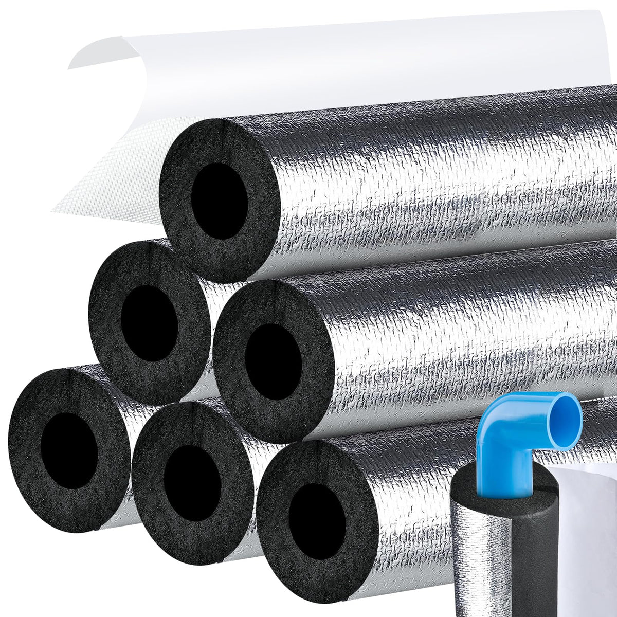Supkiir pipe insulation foam tube 1in protects copper pipes with thick foam core.