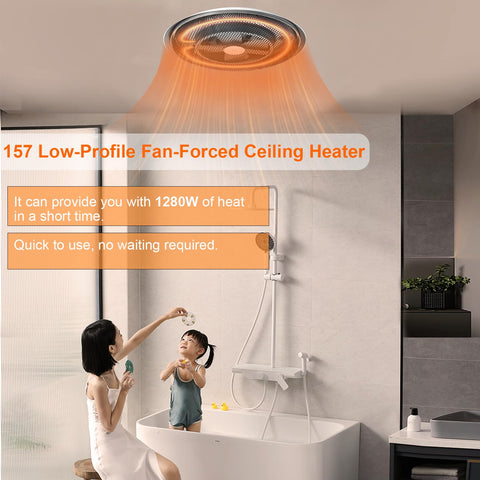 Suplife 157 ceiling heater with overheat protection provides safety-aware warmth for showers.