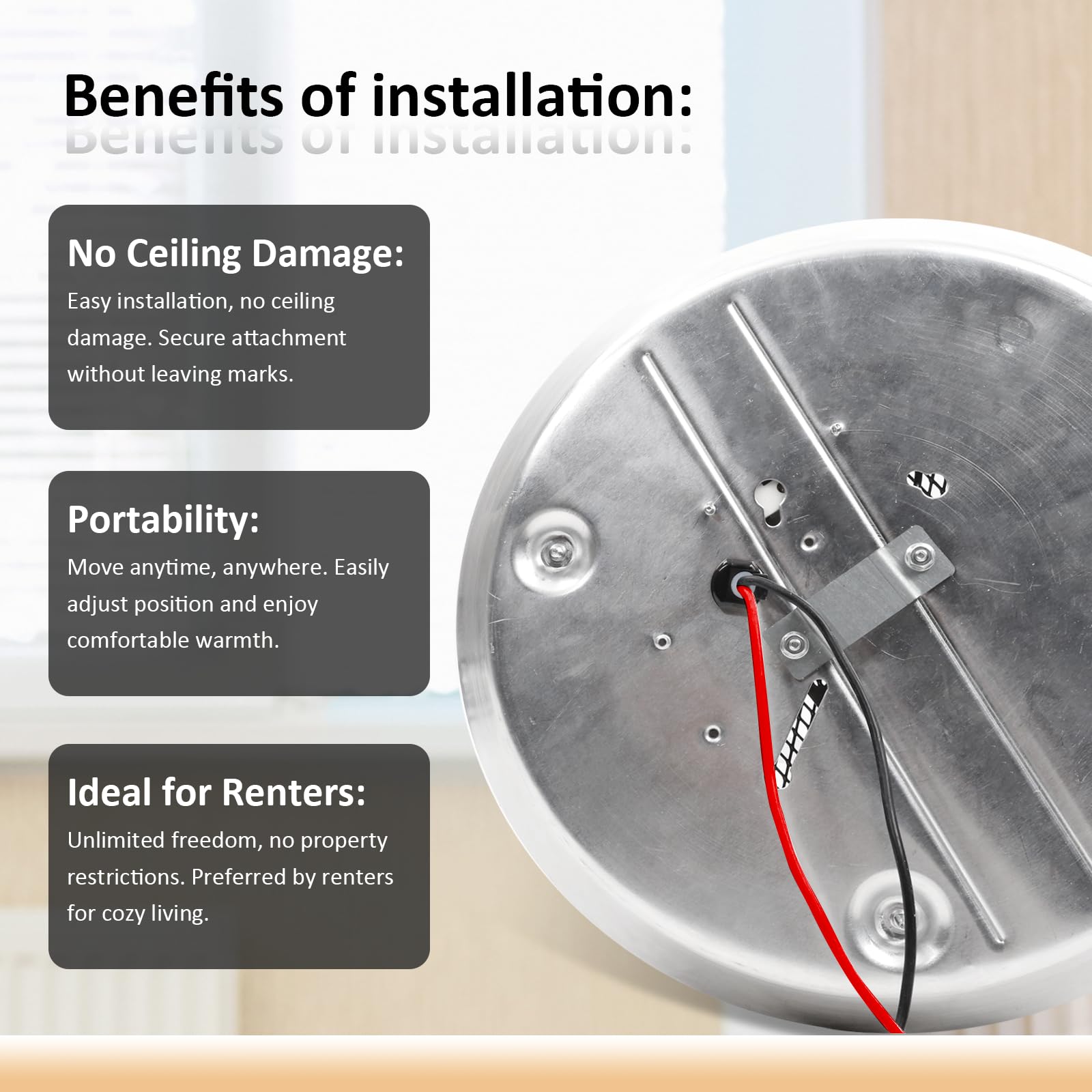 Suplife 157 ceiling heater delivers quiet operation for uninterrupted relaxing showers.