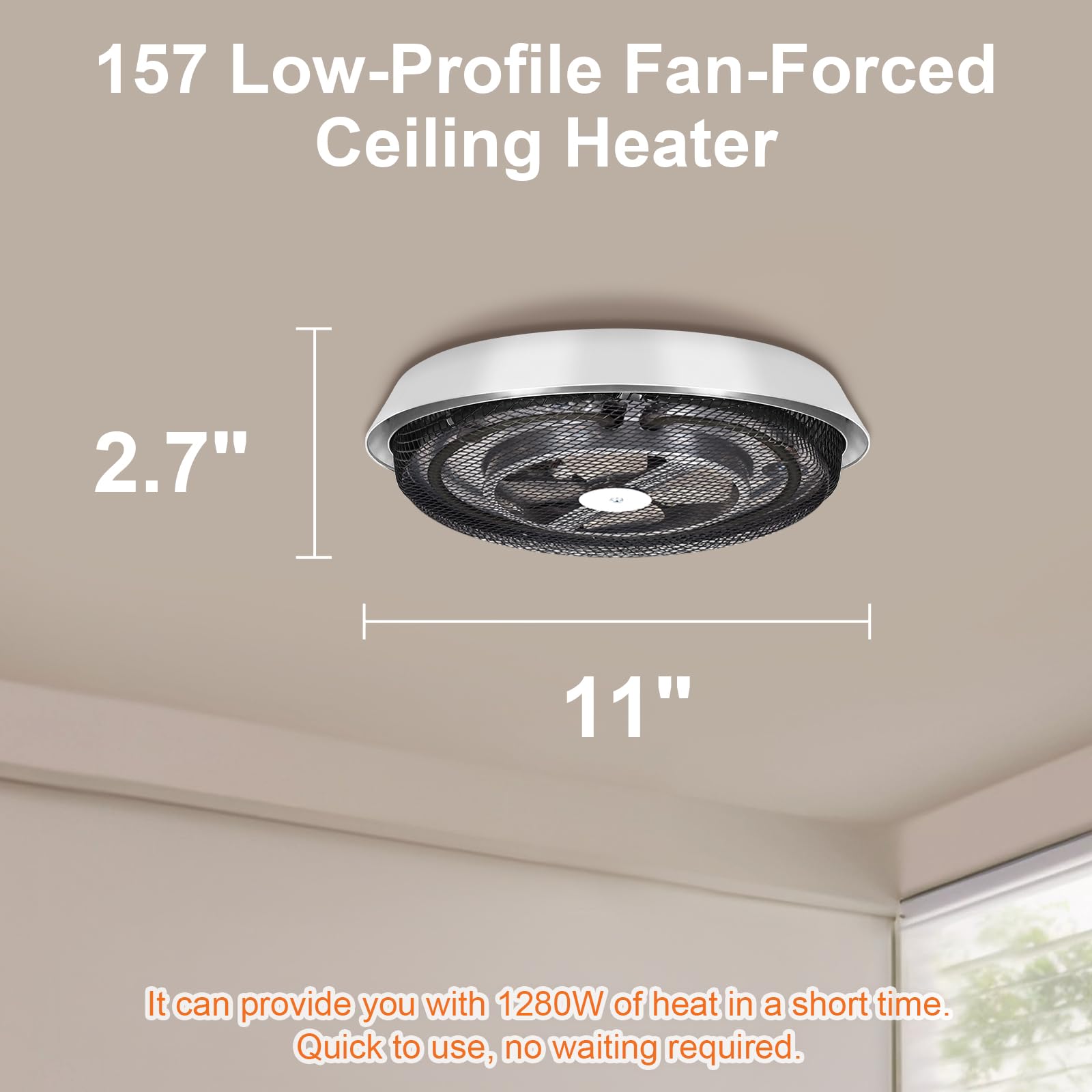 Suplife ceiling heater overhead installation view illustrating simple mounting