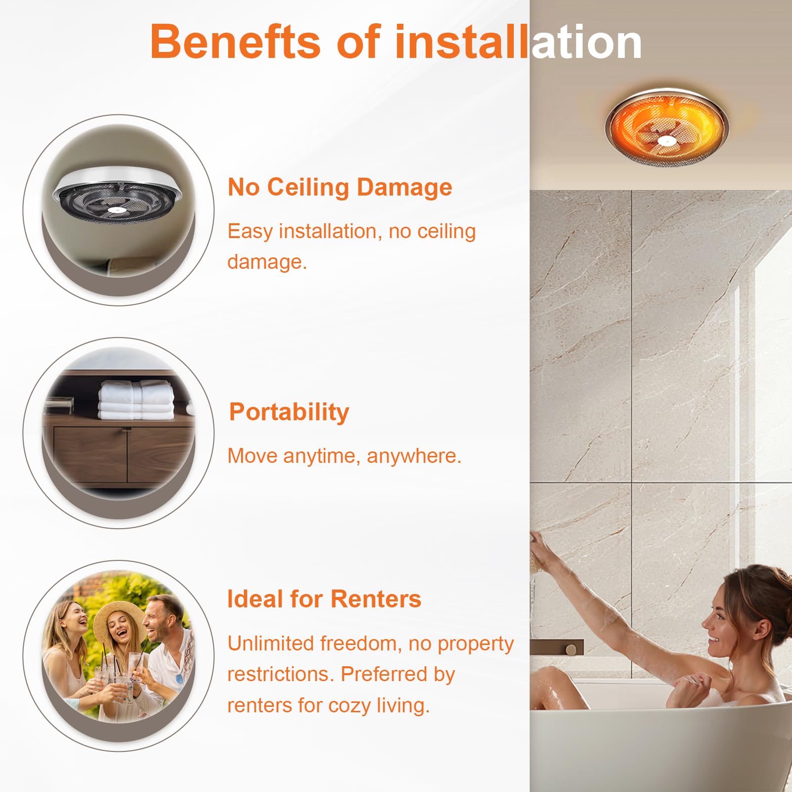 Suplife heater operating quietly to support a peaceful shower