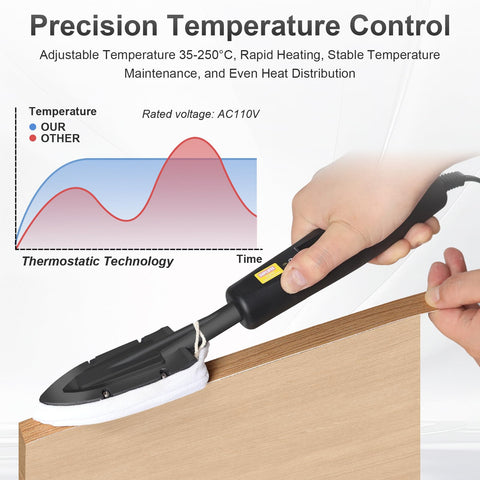 Suplife edge banding iron showing precision temperature control for consistent results