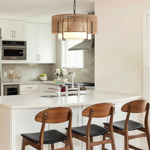 SupMaka fabric shade texture adds soft ambient glow to any dining or living space