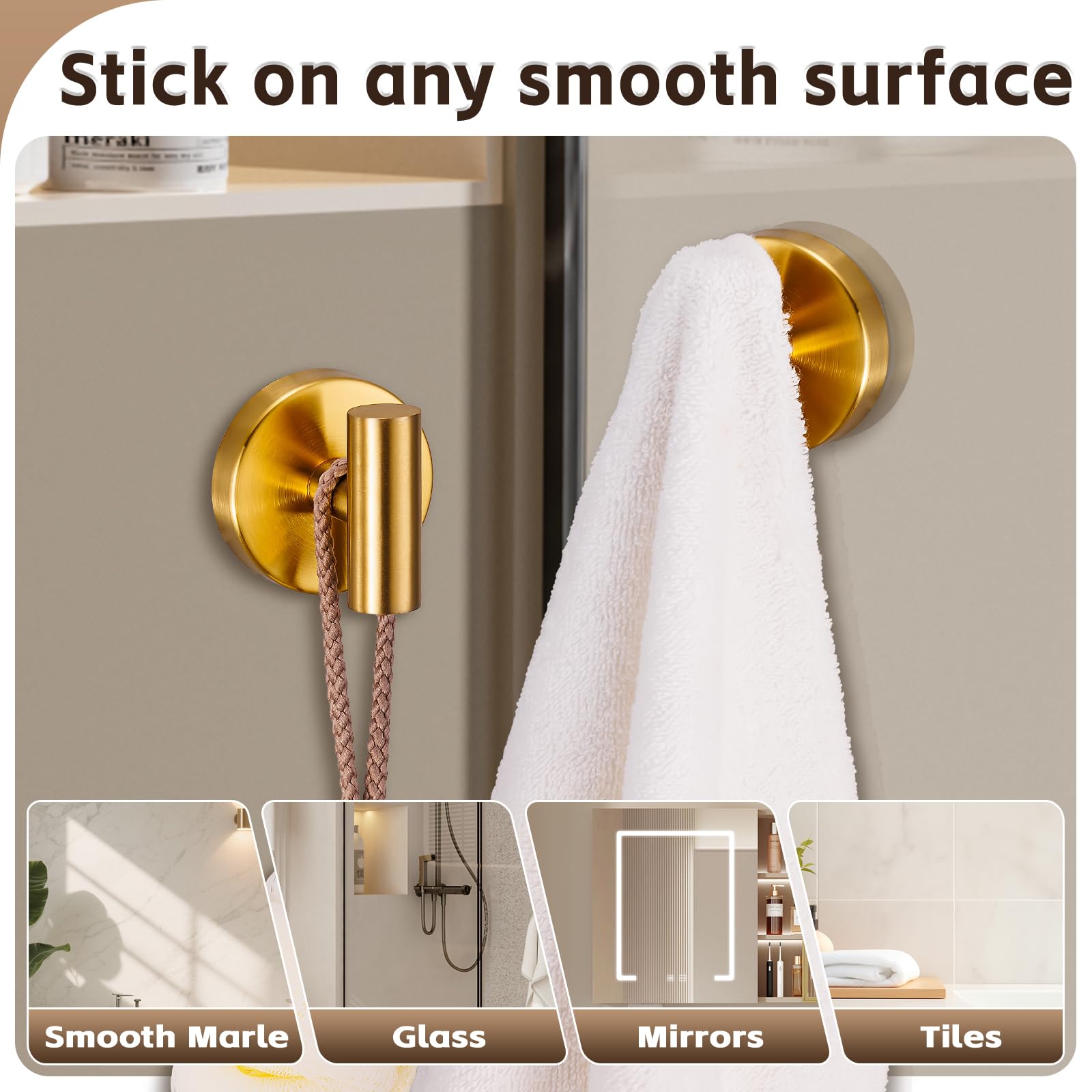 Supopular suction hook holds loofahs securely in showers.