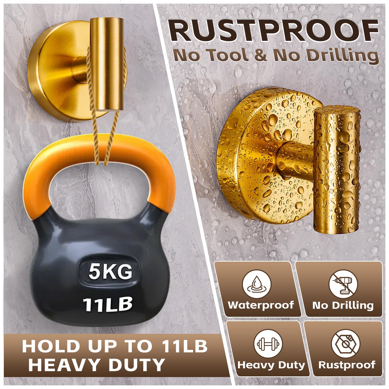 Supopular suction hook for robes stays stable in humid bathrooms.
