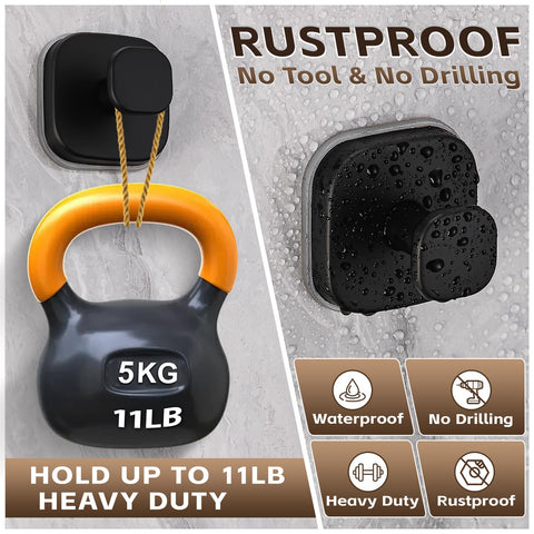 Supopular suction hook on shower door securing a robe after a shower