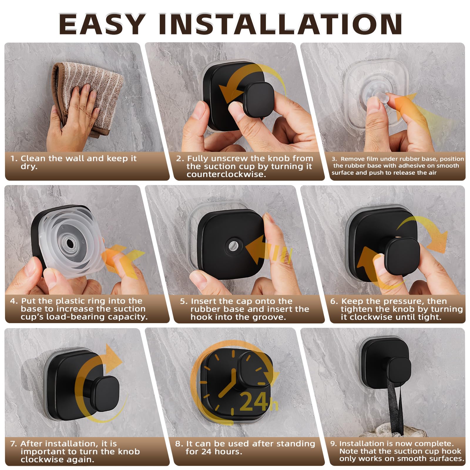 Supopular suction hook with twist-lock mechanism in action