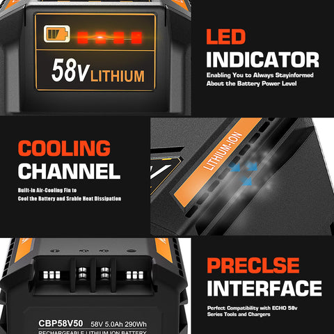 Supowill CBP58V50 battery charger ready for fast Echo charging