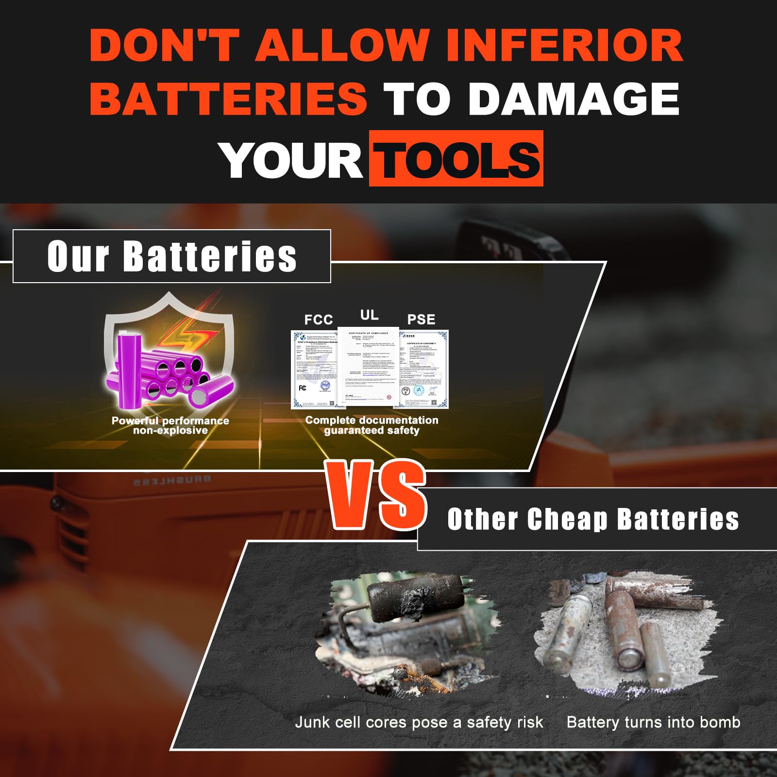 Supowill CBP58V50 battery longevity offering up to 1000 recharge cycles