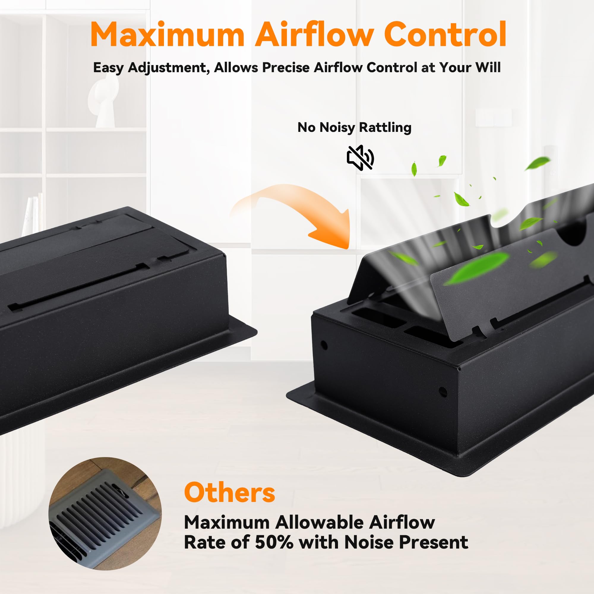 Supply Depot 410 floor register snap-fit installation demonstrates tool-free setup.