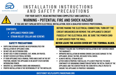 Supplying Demand safety note about disconnecting before servicing