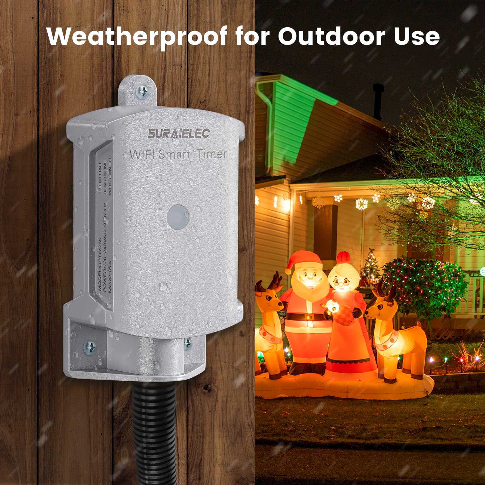 SURAIELEC outdoor lights control with 15A timing.