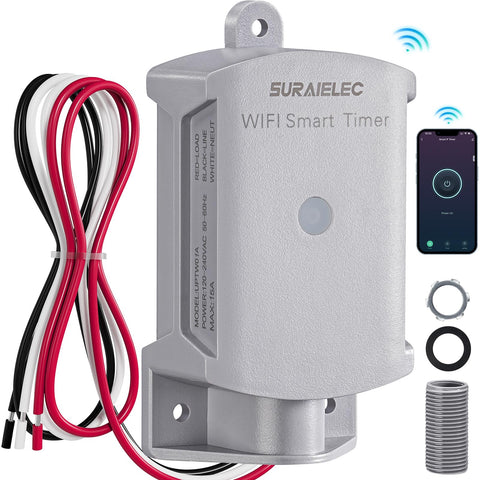 SURAIELEC 15A WiFi timer product shot for remote power control.