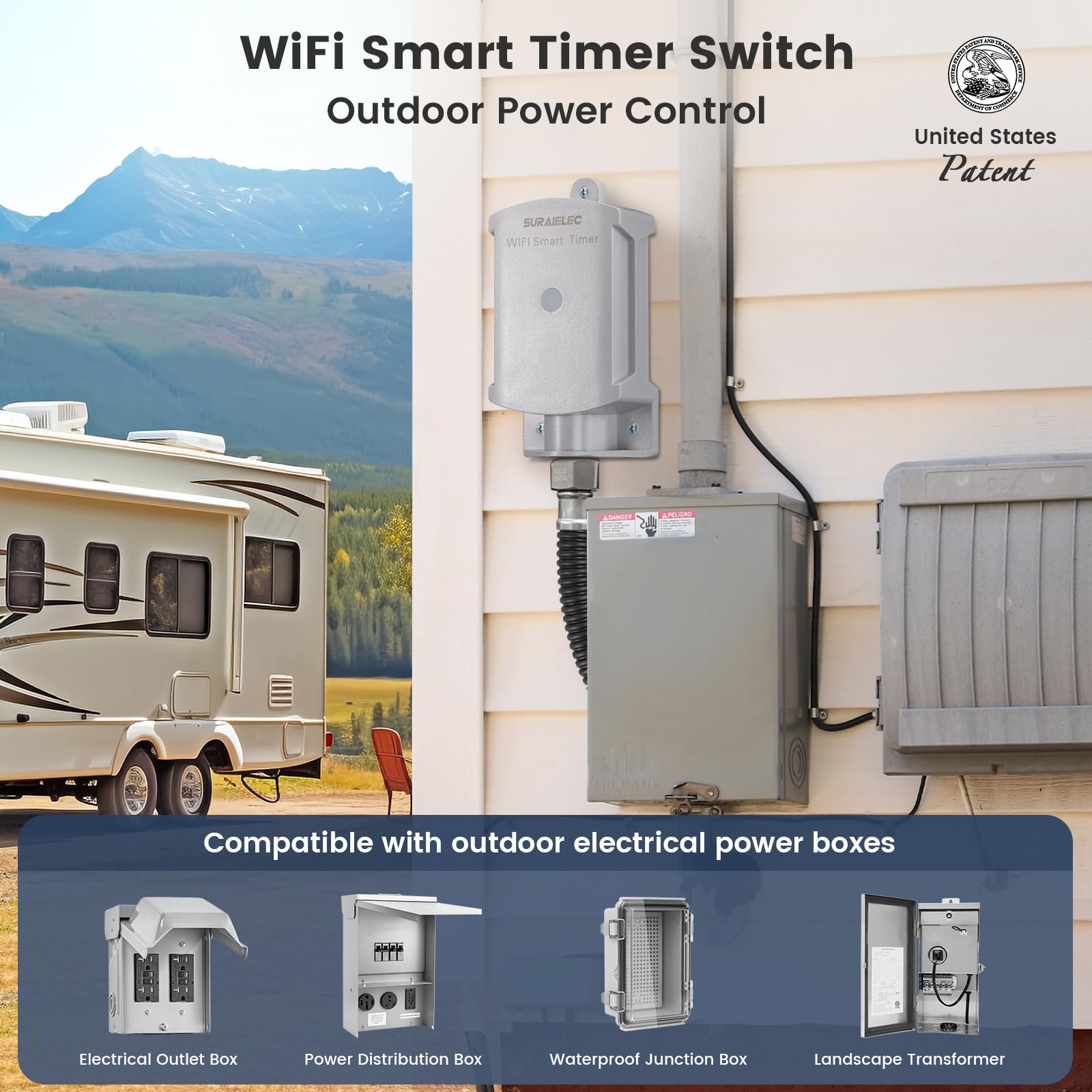 SURAIELEC timer wall-mount installation view enabling easy setup.