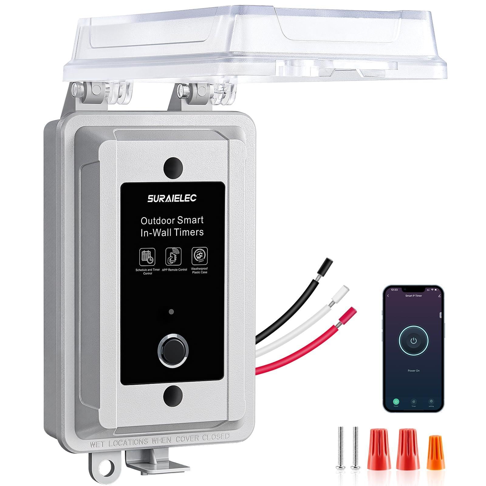 SURAIELEC 20A heavy-duty outdoor switch powering a pool pump