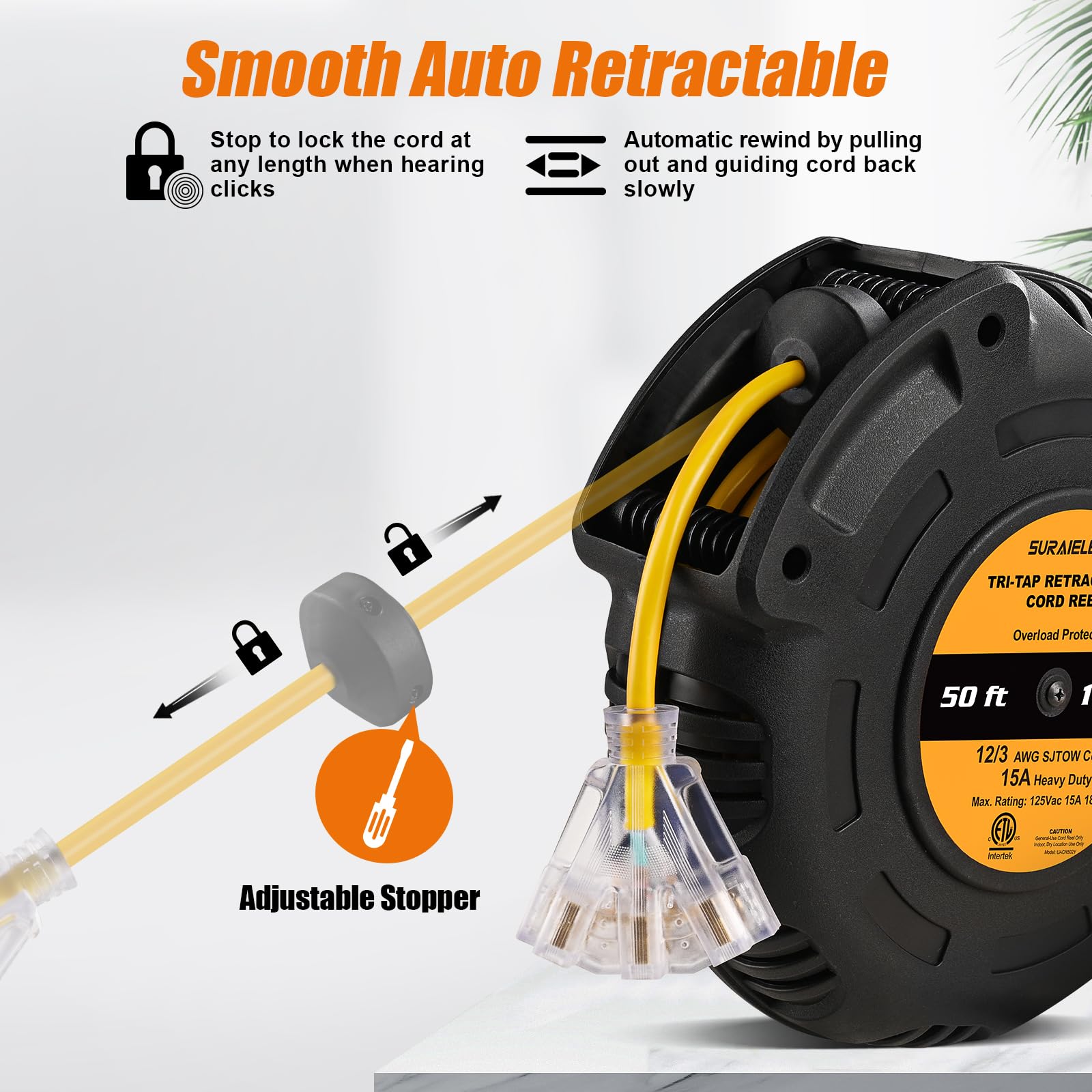 SURAIELEC 12 gauge SJTOW cord is durable and abrasion-resistant.