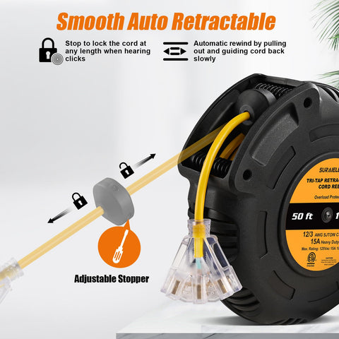SURAIELEC 12 gauge SJTOW cord is durable and abrasion-resistant.