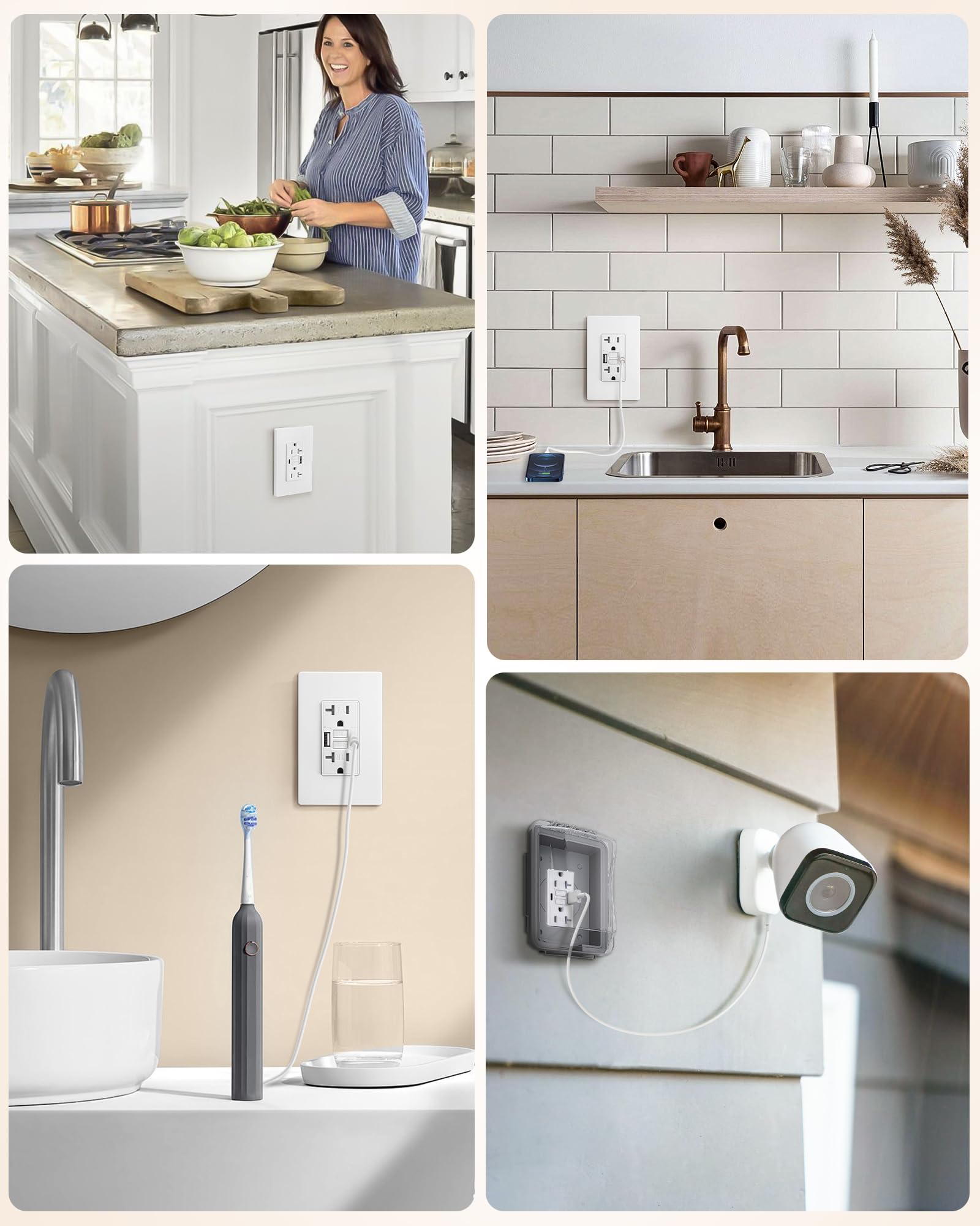 Two-pack SURAIELEC GFCI outlets for multi-room updates