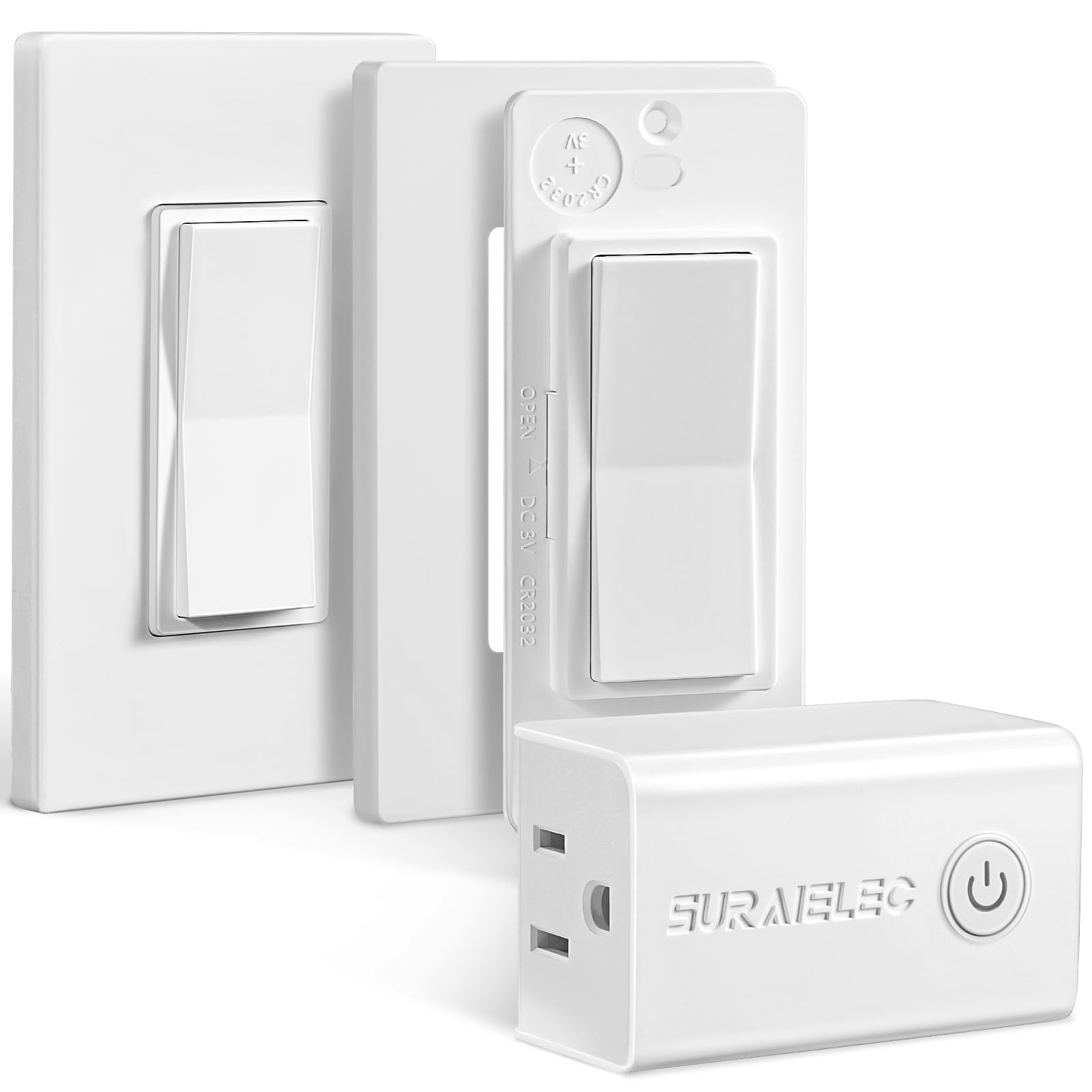 Suraielec 3-way wireless switch outlet enables remote plug-in light control.