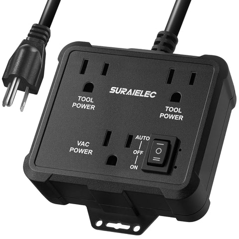 SURAIELEC two-outlet vacuum switch for dust control in workshops