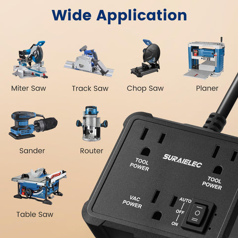 SURAIELEC compatibility with table saws and sanders for dust control