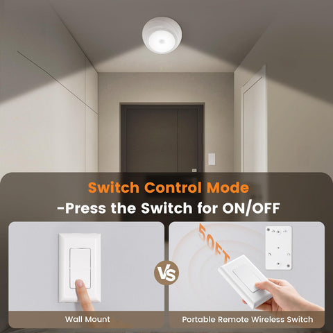SURAIELEC battery ceiling light motion sensor mode detects movement.