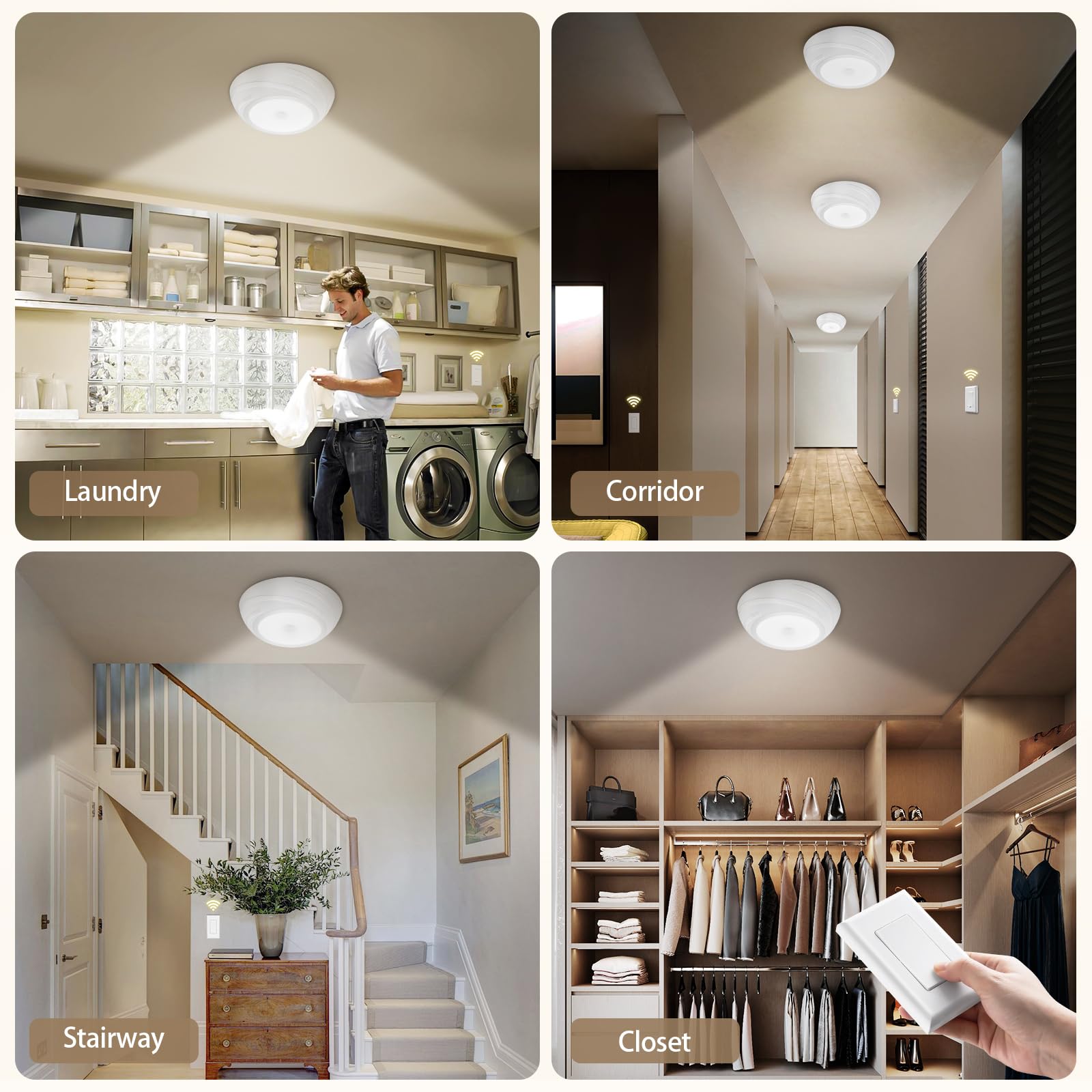 SURAIELEC battery ceiling light nightly use for seniors and kids.