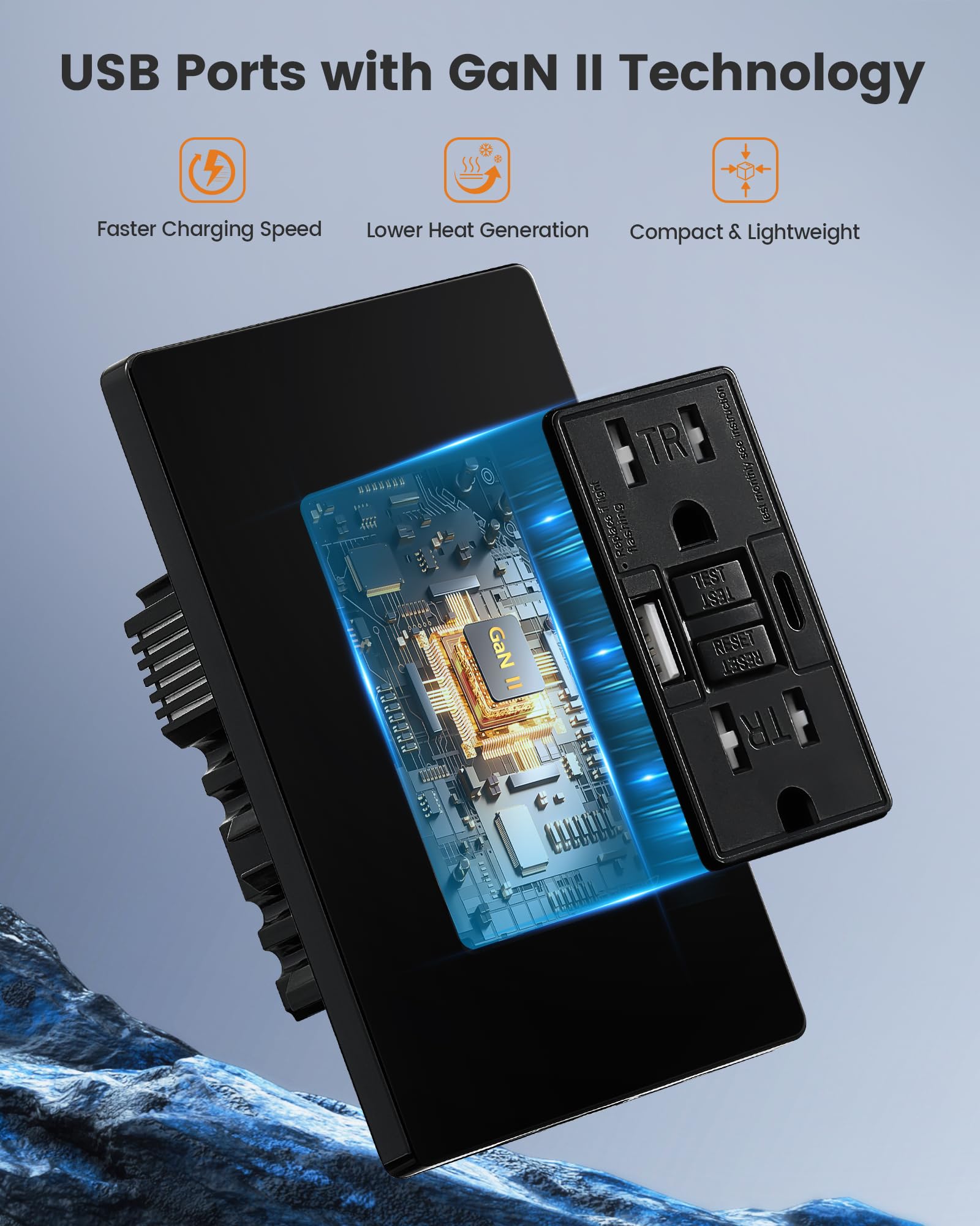 SURAIELEC ETL-listed GFCI outlet for safety and durability.