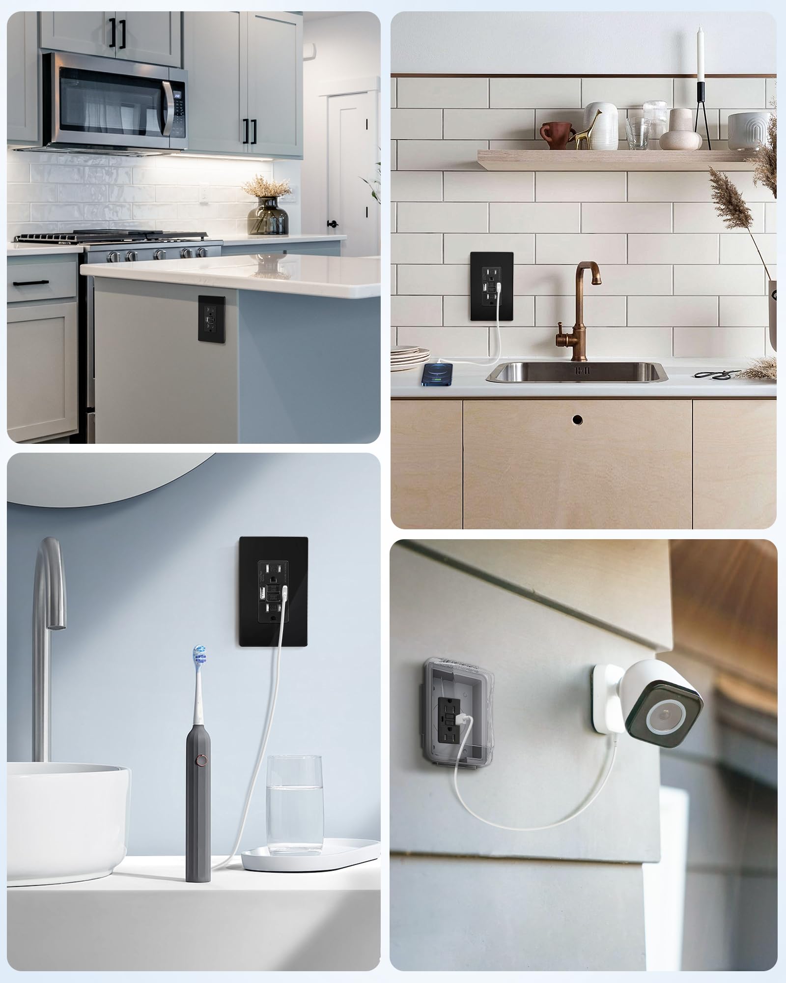 SURAIELEC black finish outlet with screwless wall plate.