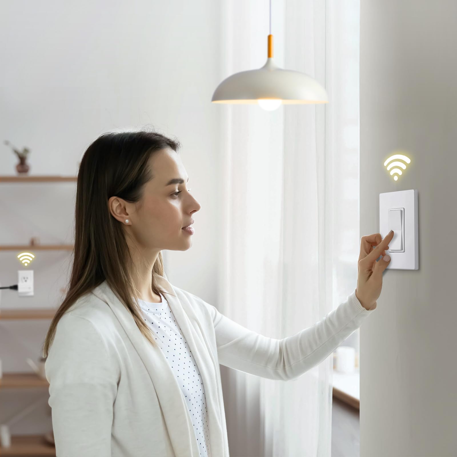 Suraielec control pendant lights and lamps without rewiring.
