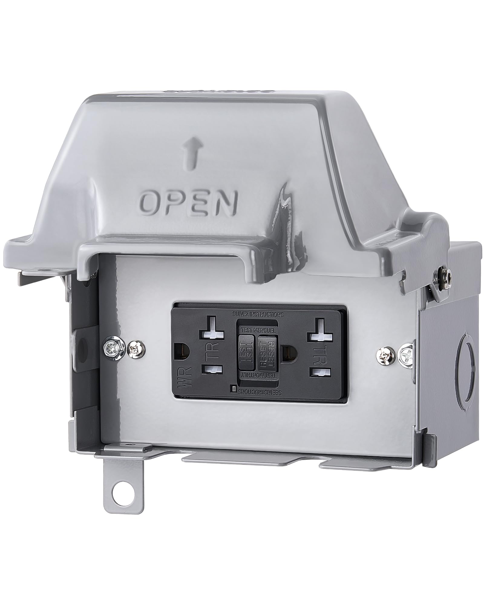 SURAIELEC outdoor outlet box with waterproof 20A GFCI for safe backyard power