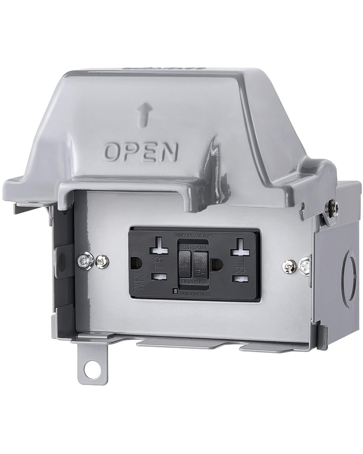 SURAIELEC outdoor outlet box with waterproof 20A GFCI for safe backyard power