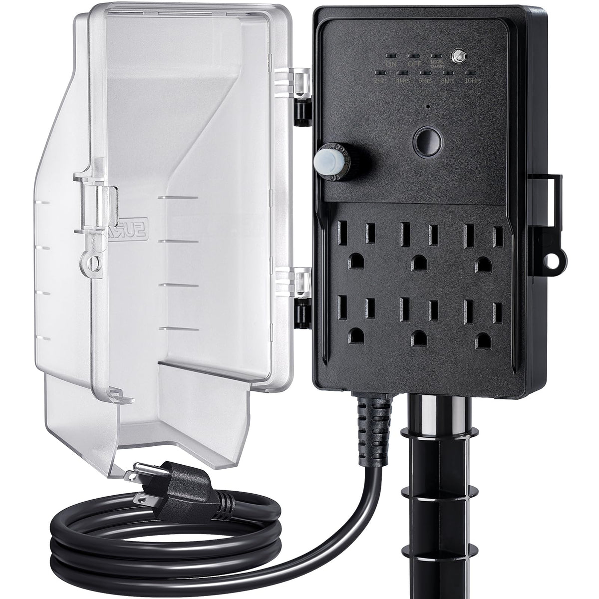 SURAIELEC outdoor power stake timer installed for reliable yard lighting.